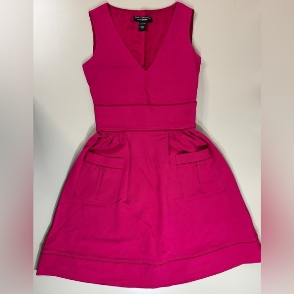 Diane Von Furstenberg Dresses & Skirts - Diane Von Furstenberg Womens V-Neck Fit & Flare Dress Barbiecore Pink Women’s 2